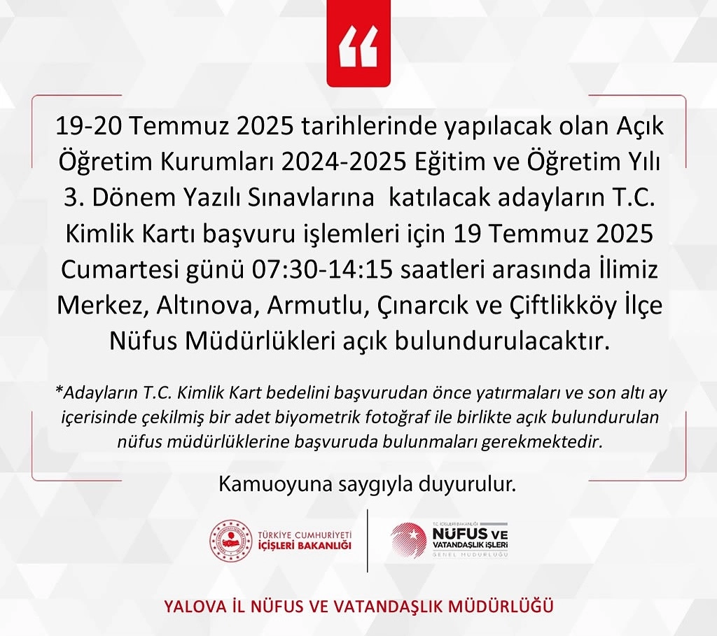 Yalova Valiliği Sınav Adaylarına Başarı Diledi | Motivasyon Tavsiyeleri
