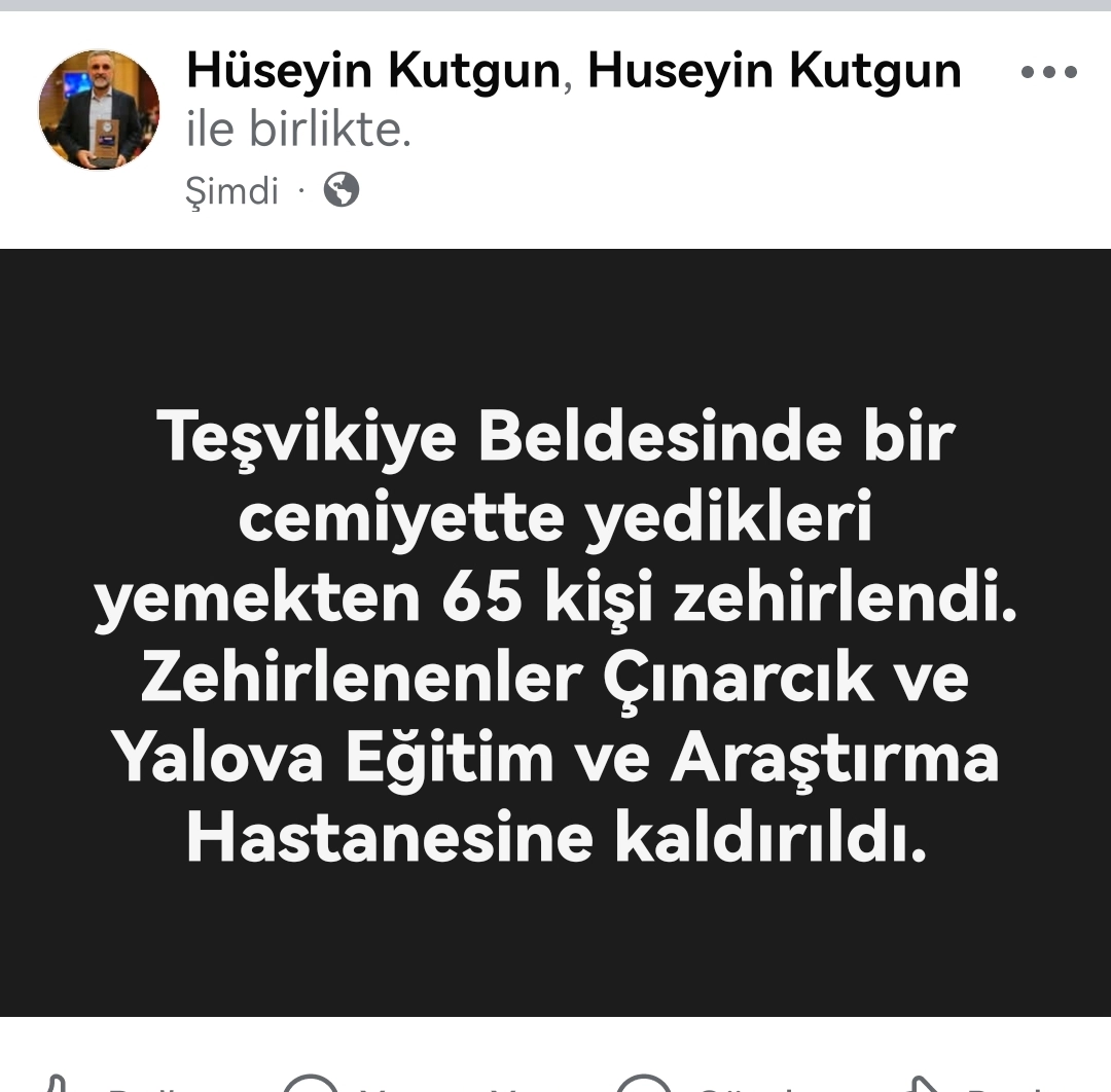 Yalova Teşvikiye'de Toplu Yemek Zehirlenmesi: 65 Kişi Hastanede