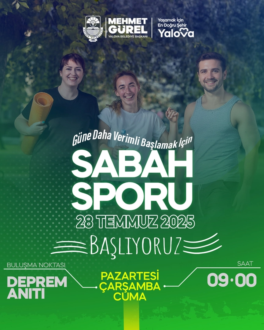 Yalova'da Sabah Sporu: Haftanın 3 Günü Deprem Anıtı'nda Ücretsiz Etkinlik