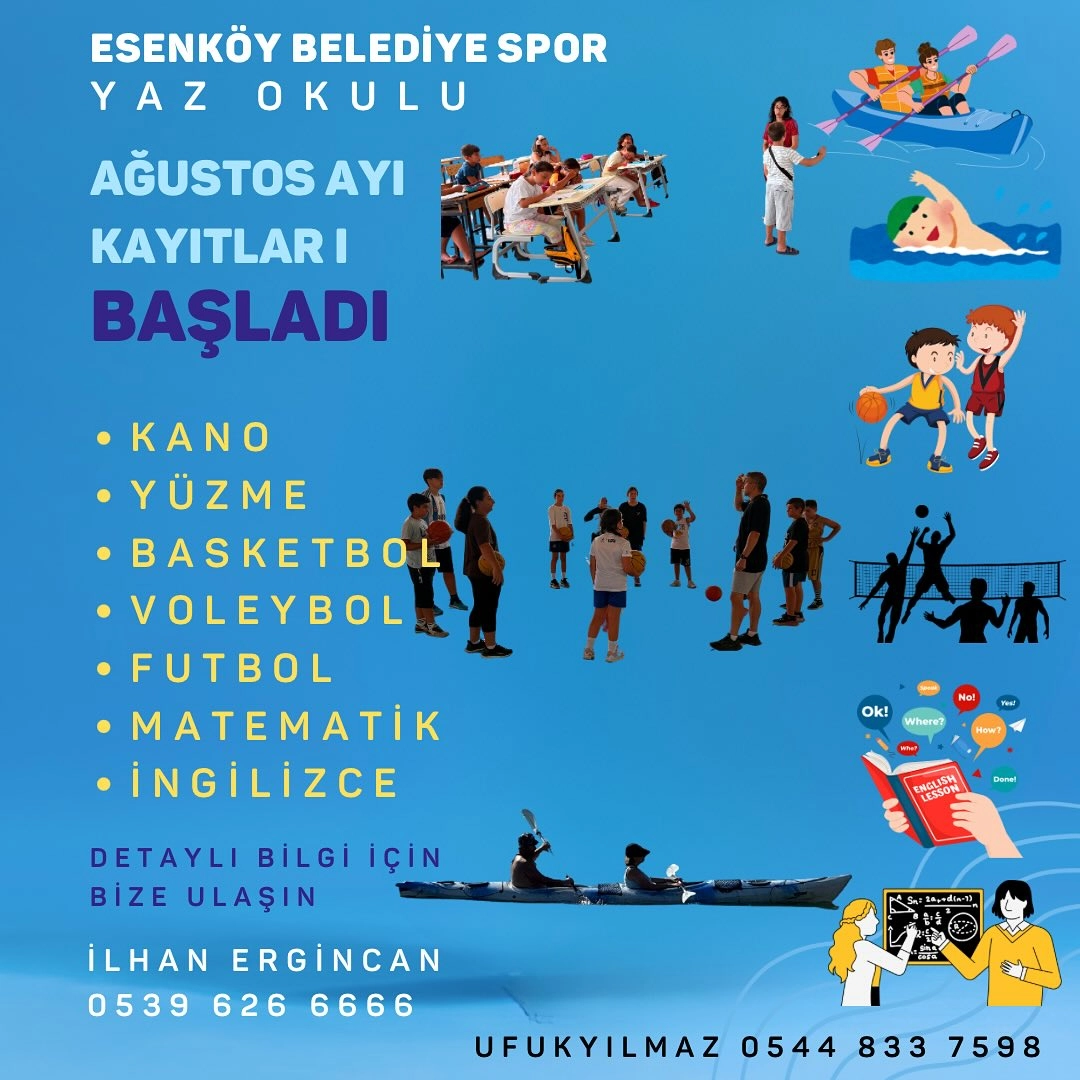 Esenköy Belediyesi Yaz Kursları Ağustos Kayıtları Başladı