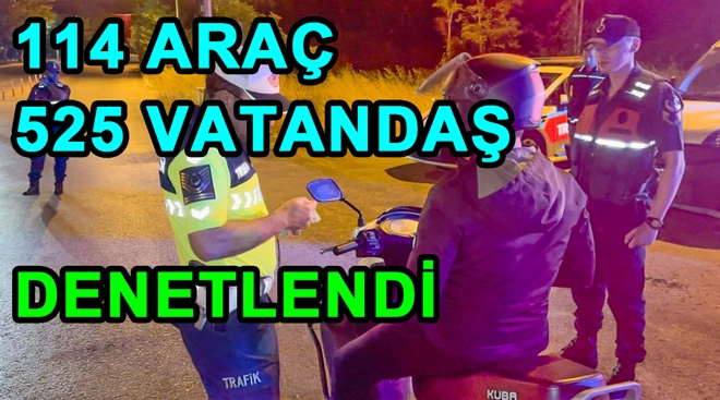 Termal'de Huzur Operasyonu: 114 Araç Denetlendi, 525 Kişi Kontrol Edildi