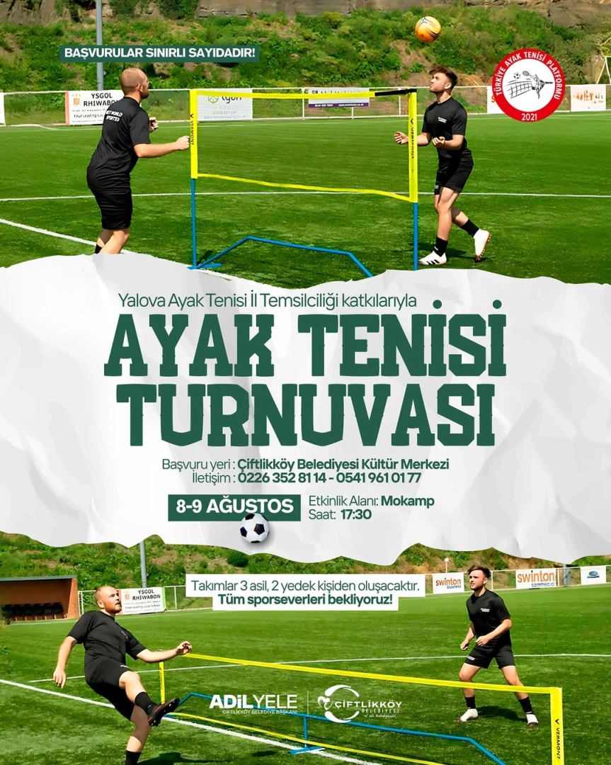 Mokamp'ta Ayak Tenisi Turnuvası: 8-9 Ağustos'ta Heyecan Başlıyor