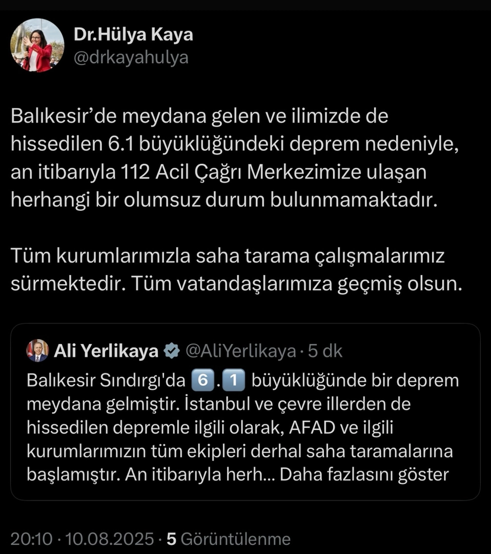 Yalova Deprem Sonrası: Hasar Yok, 112'ye Bildirim Gelmedi