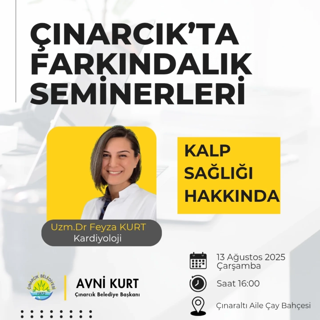 Çınarcık'ta Kalp Sağlığı Semineri: 13 Ağustos'ta Ücretsiz Katılım