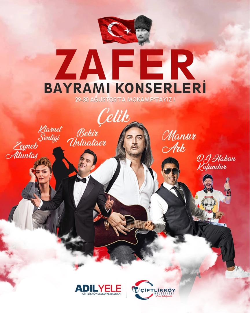 Çiftlikköy 30 Ağustos Zafer Bayramı Kutlamaları: 2 Günlük Müzik Şöleni