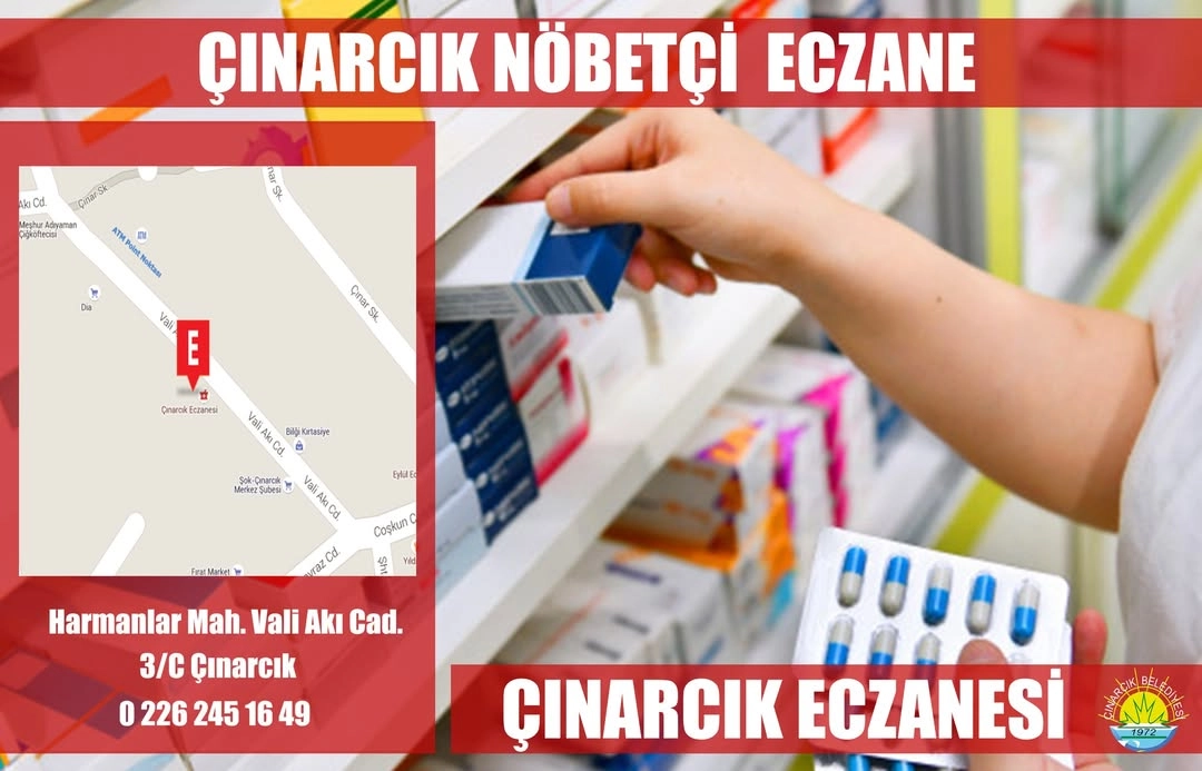 Çınarcık 20 Ağustos Nöbetçi Eczanesi: Çınarcık Eczanesi Hizmet Veriyor