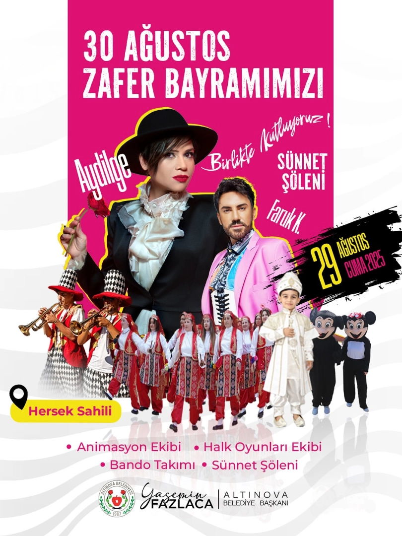 Altınova'da 30 Ağustos Zafer Bayramı Kutlamaları Hersek Sahili'nde