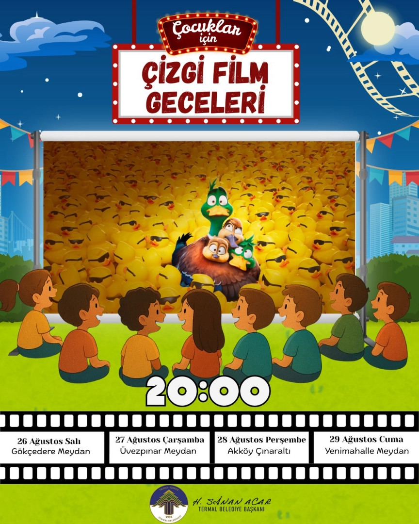 Termal'de Çocuklar İçin Açık Hava Sineması: Ördeklerin Göçü Film Gösterimi