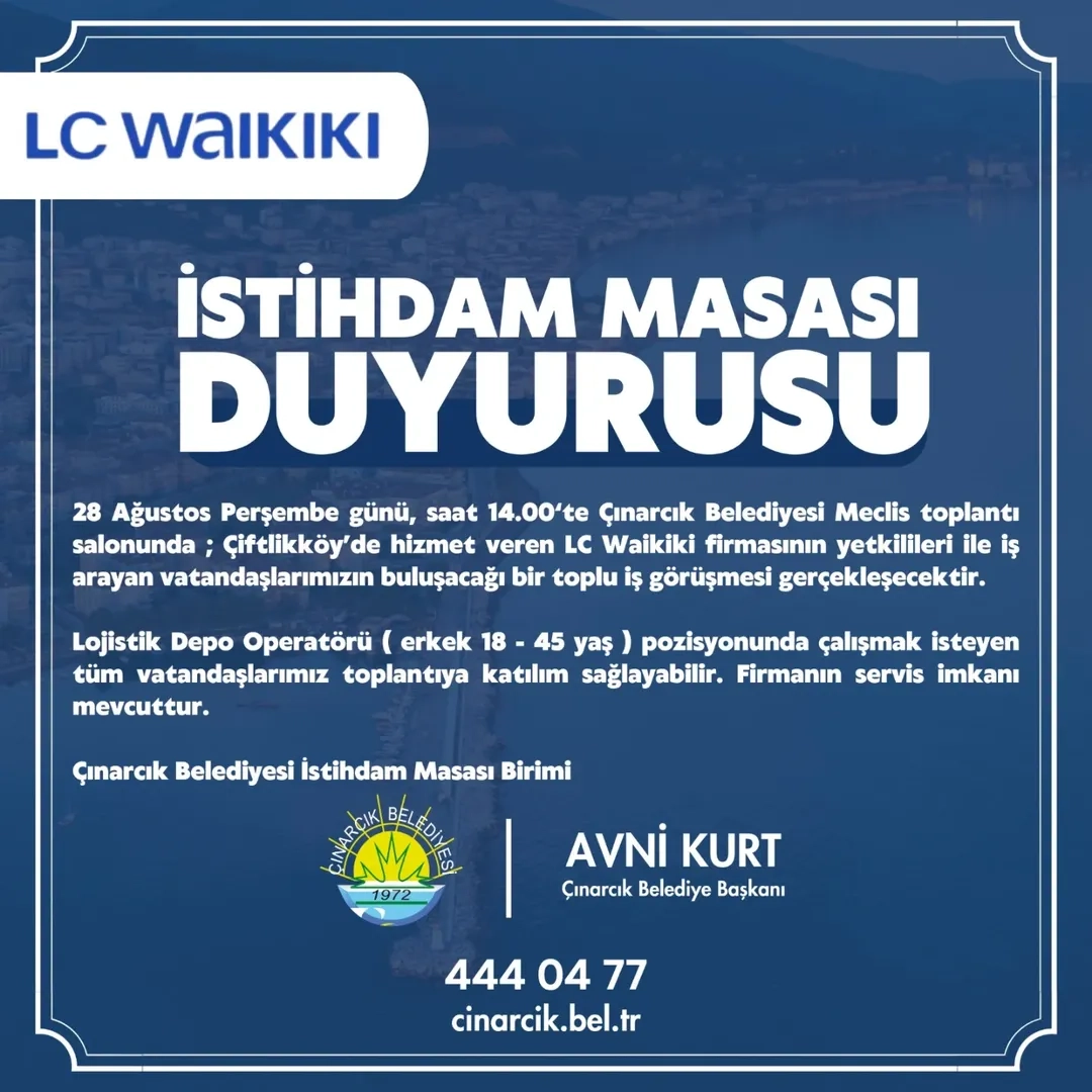 LC Waikiki Çınarcık'ta İş İmkanı: 28 Ağustos Toplu İş Görüşmesi