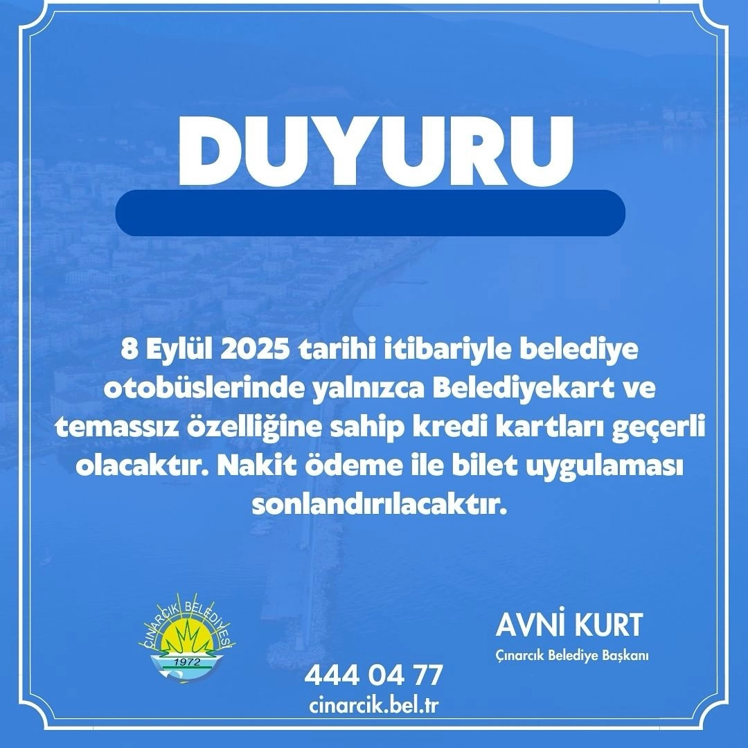 Çınarcık'ta Otobüslerde Nakit Ödeme Kalktı - Yeni Sistem