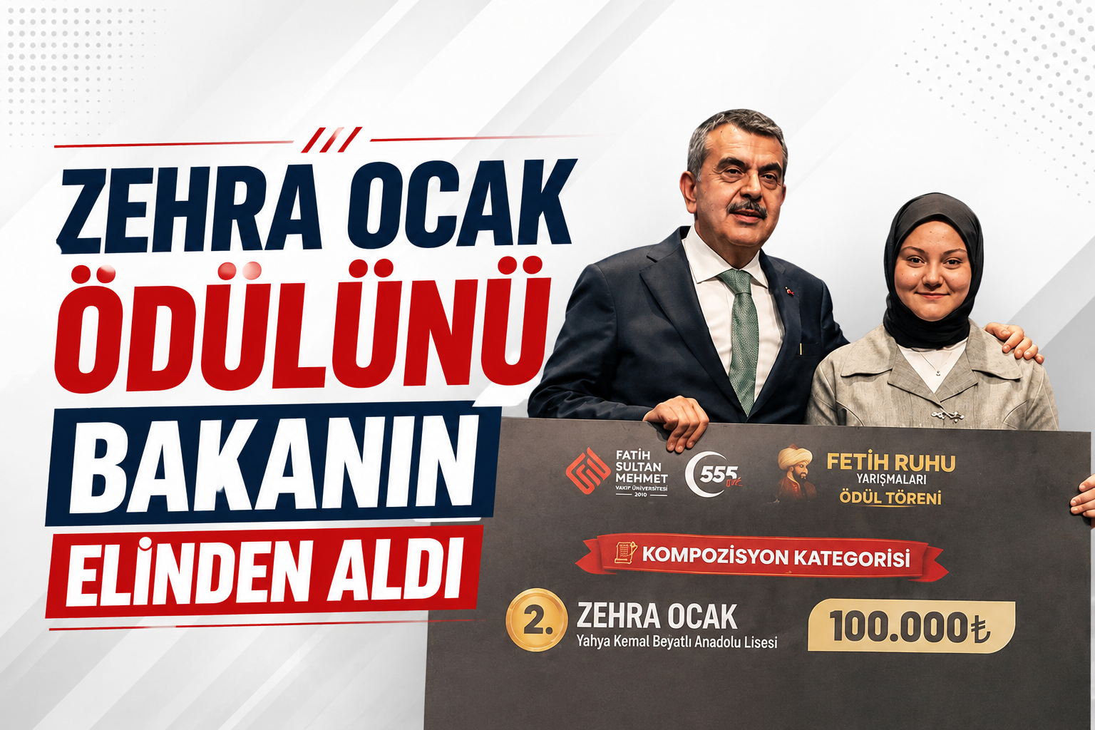 Zehra Ocak Ödülünü Bakanın Elinden Aldı