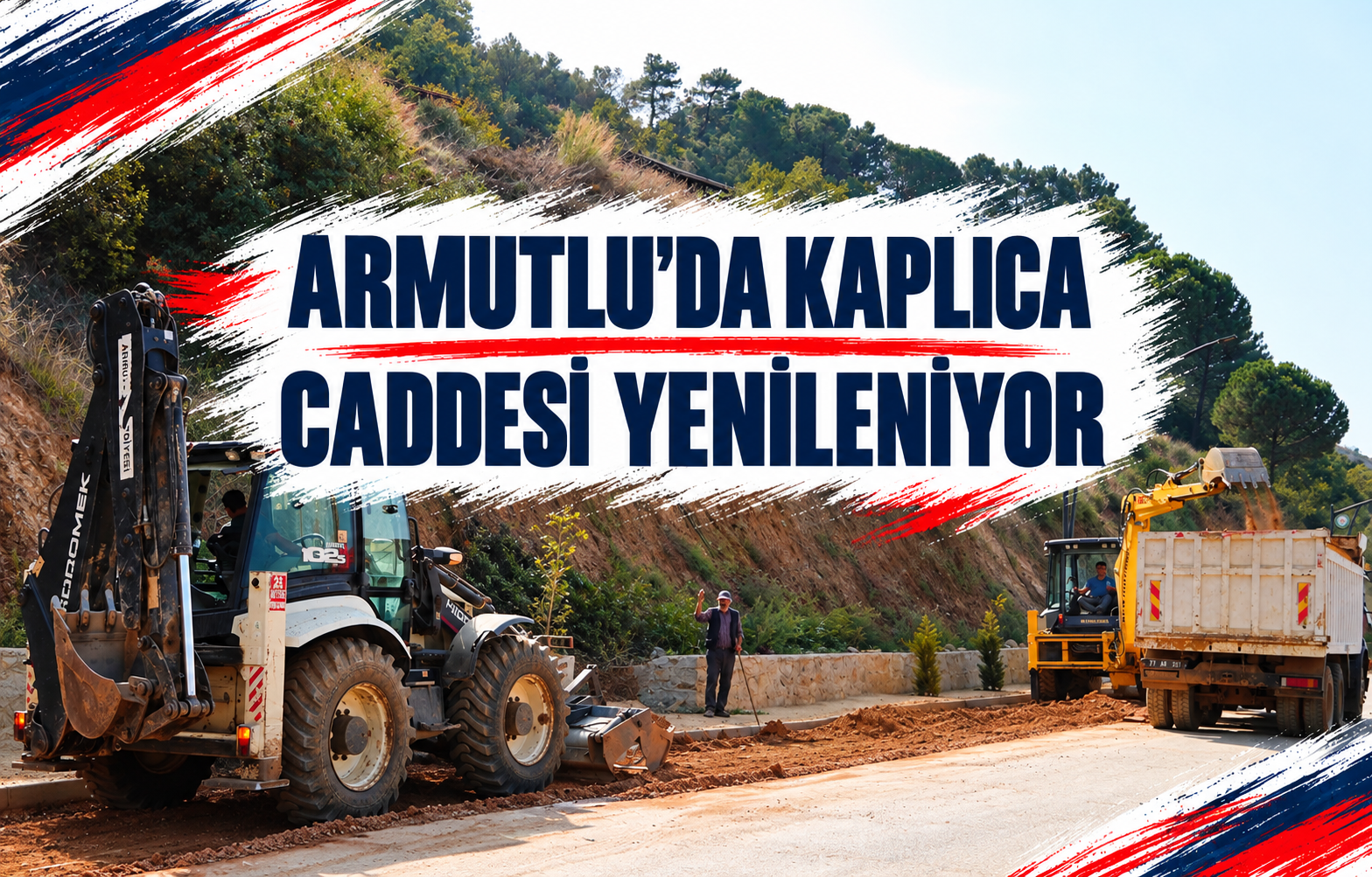 ARMUTLU’DA KAPLICA CADDESİ YENİLENİYOR