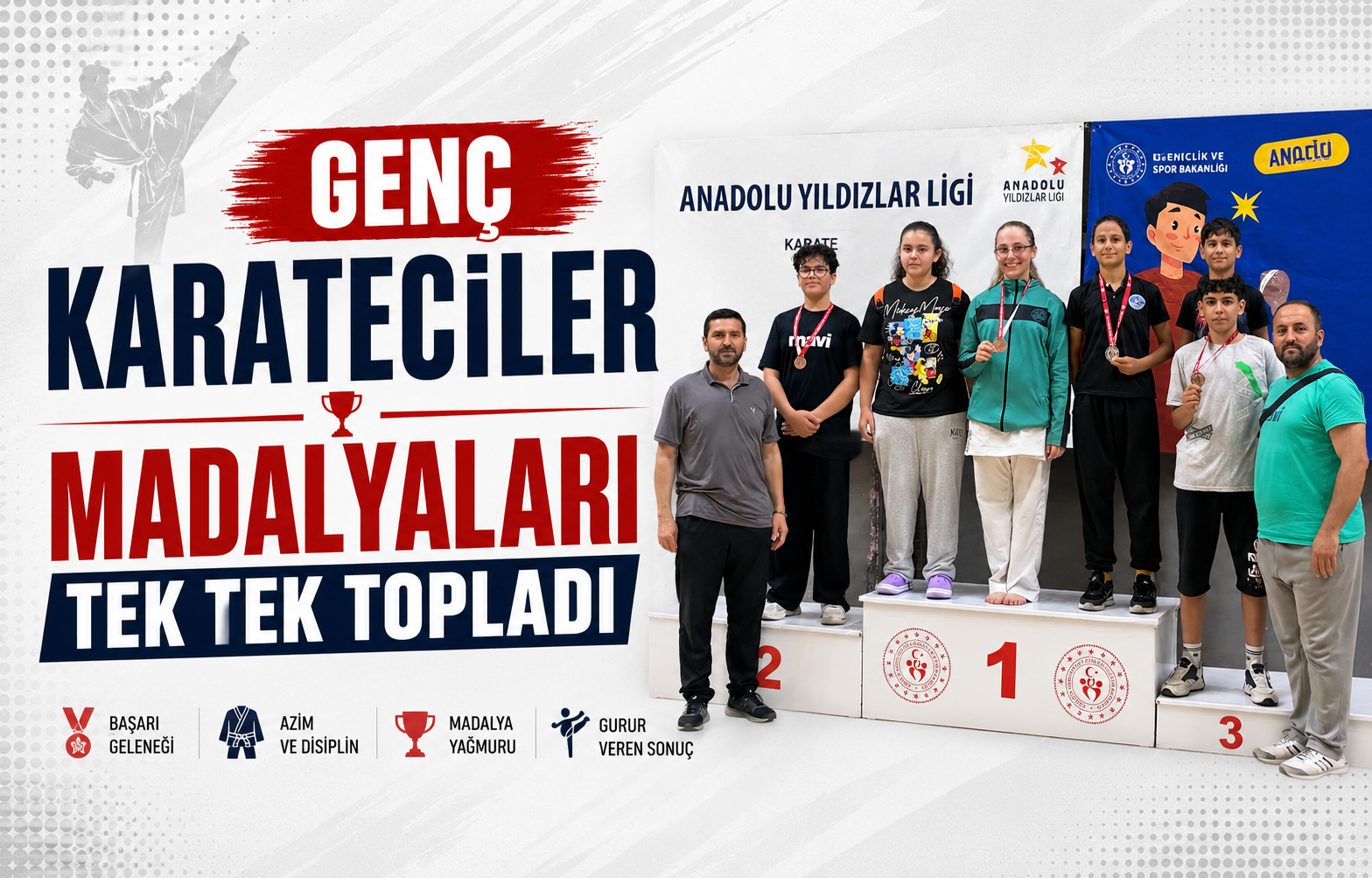 Genç Karateciler Madalyaları Tek Tek Topladı