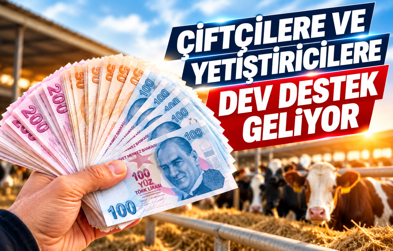 ÇİFTÇİLERE VE YETİŞTİRİCİLERE DEV DESTEK GELİYOR