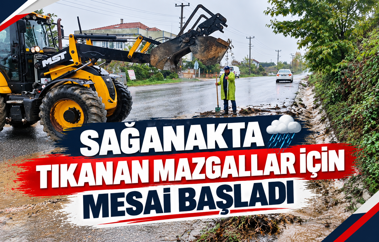 ÇINARCIK’TA SAĞANAK SONRASI TIKANAN MAZGALLAR İÇİN MESAİ BAŞLADI