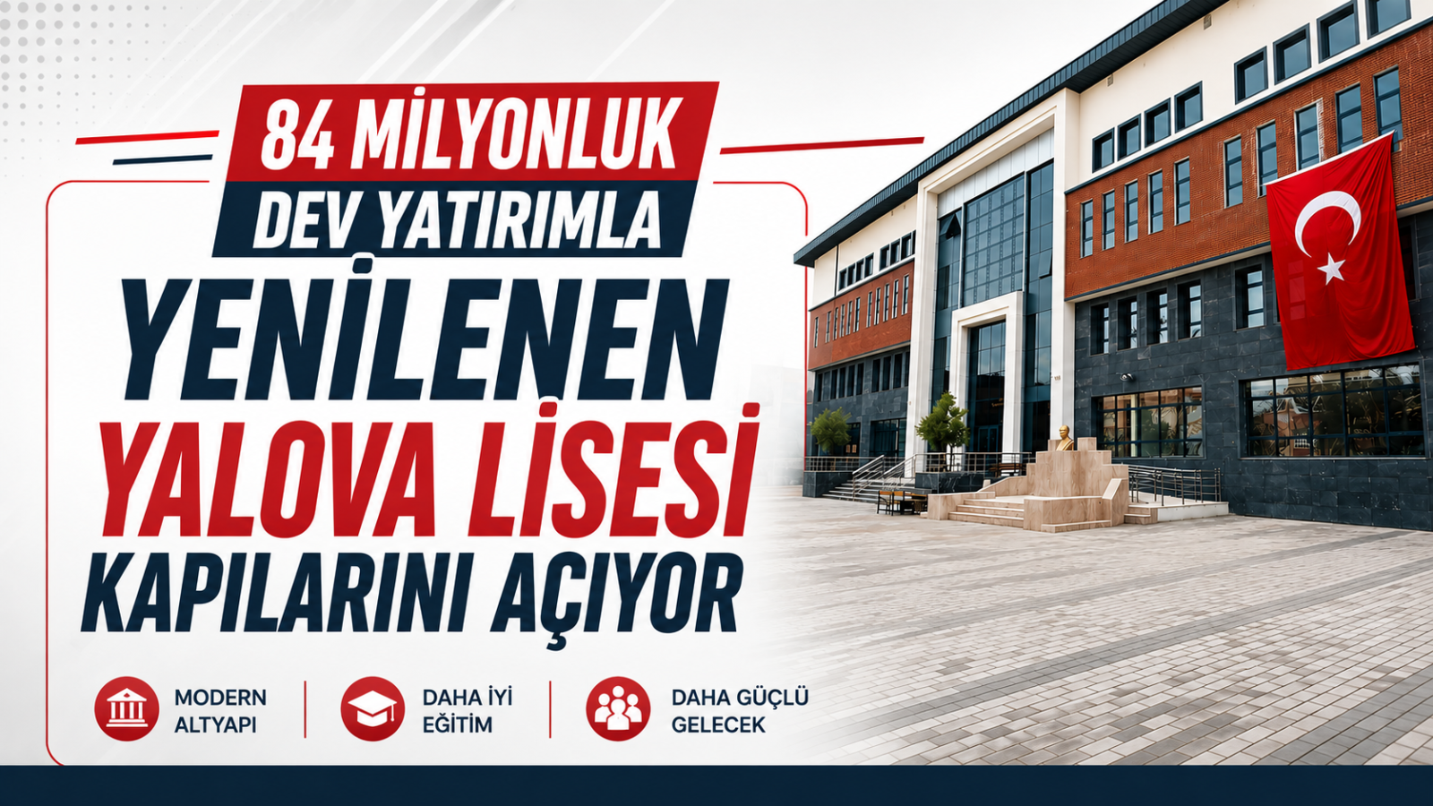 84 Milyonluk Dev Yatırımla Yenilenen Yalova Lisesi Kapılarını Açıyor