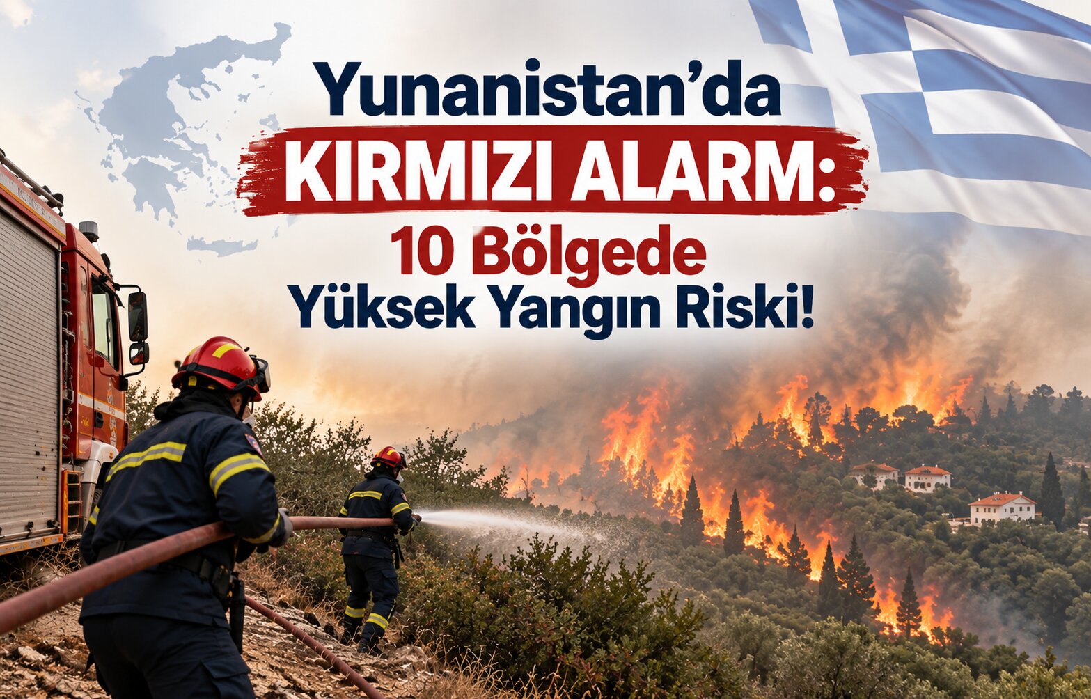 Yunanistan'da Kırmızı Alarm: 10 Bölgede Yüksek Yangın Riski!