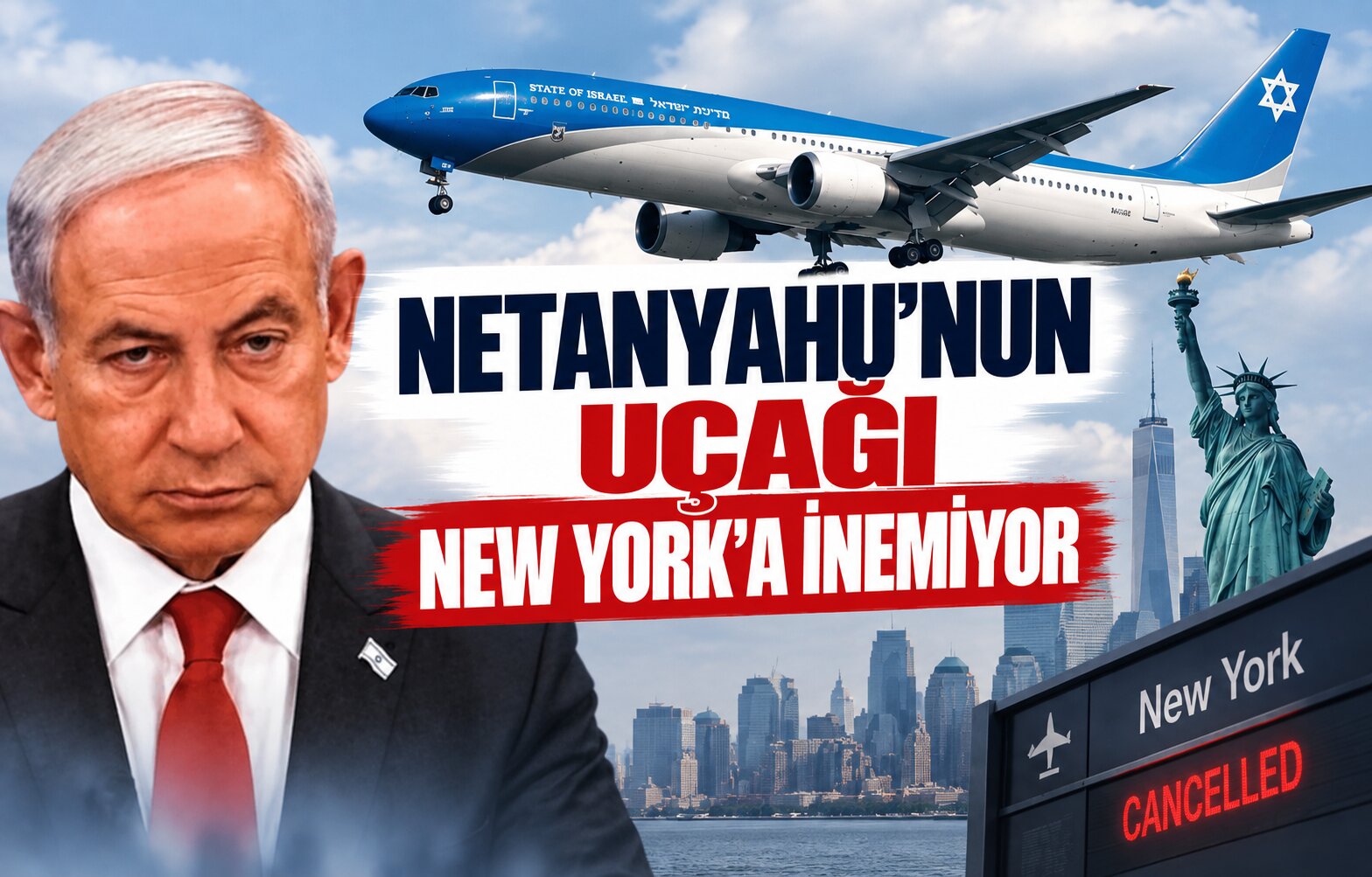 Netanyahu’nun Uçağı New York’a İnemiyor!