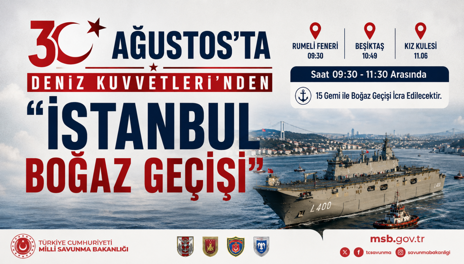 30 Ağustos'ta Deniz Kuvvetleri 