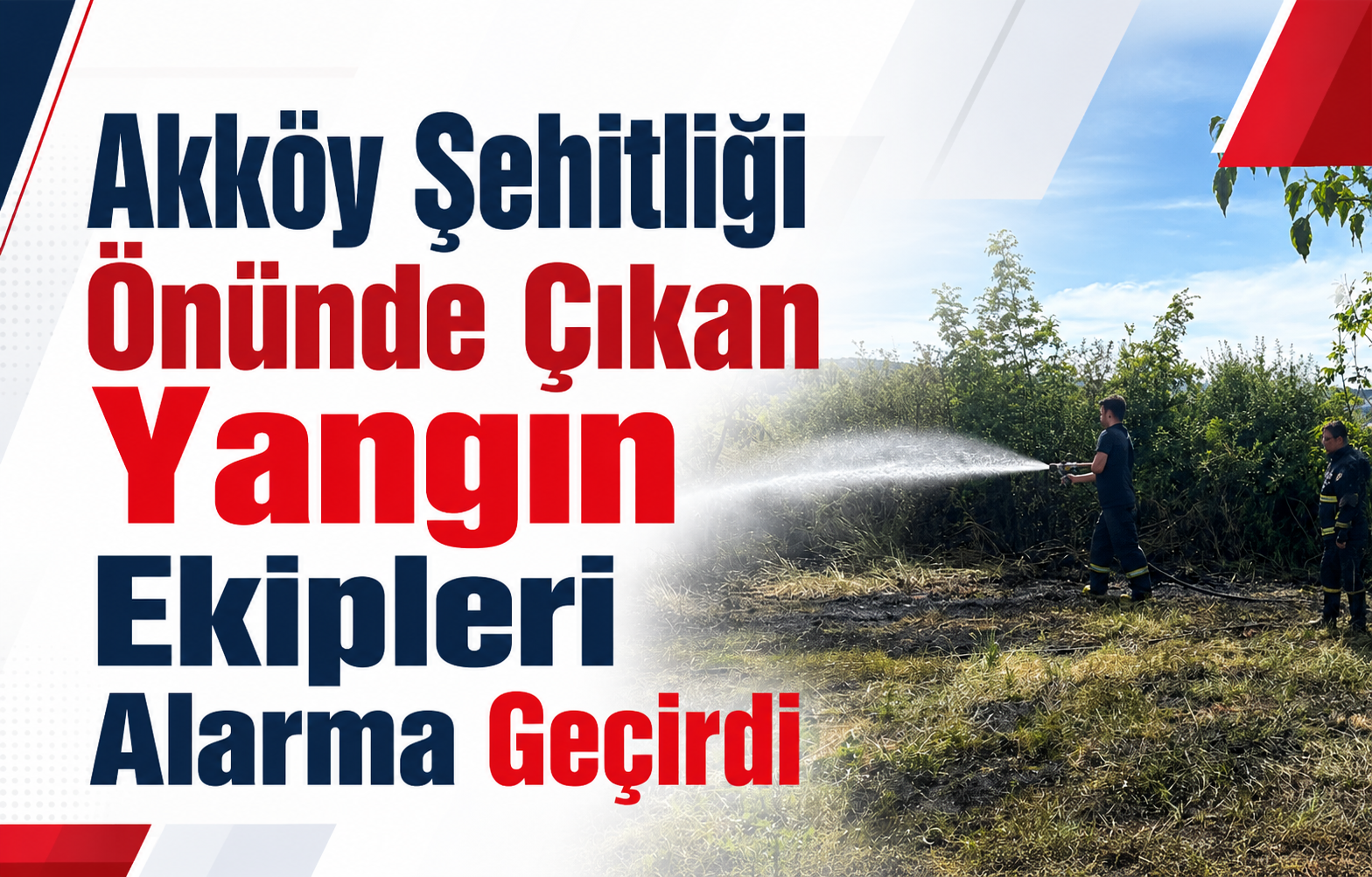 Akköy Şehitliği Önünde Çıkan Yangın Ekipleri Alarma Geçirdi