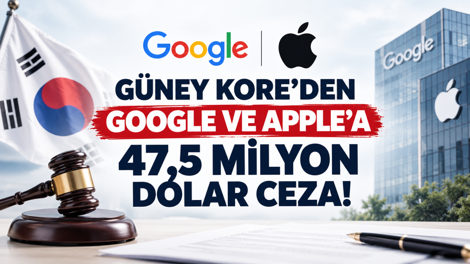 GÜNEY KORE’DEN GOOGLE VE APPLE’A 47,5 MİLYON DOLAR CEZA!