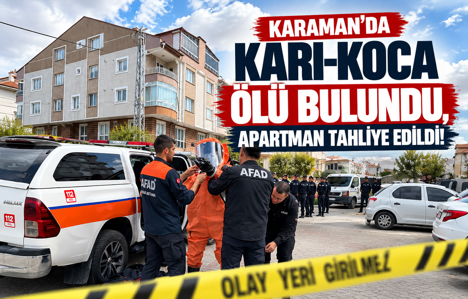 Karaman'da Karı-Koca Ölü Bulundu, Apartman Tahliye Edildi!