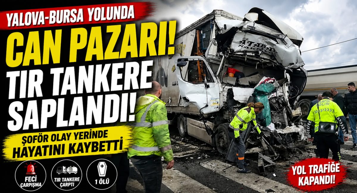 Yalova-Bursa Yolunda Kaza: Tır Tankere Çarptı, Şoför Hayatını Kaybetti