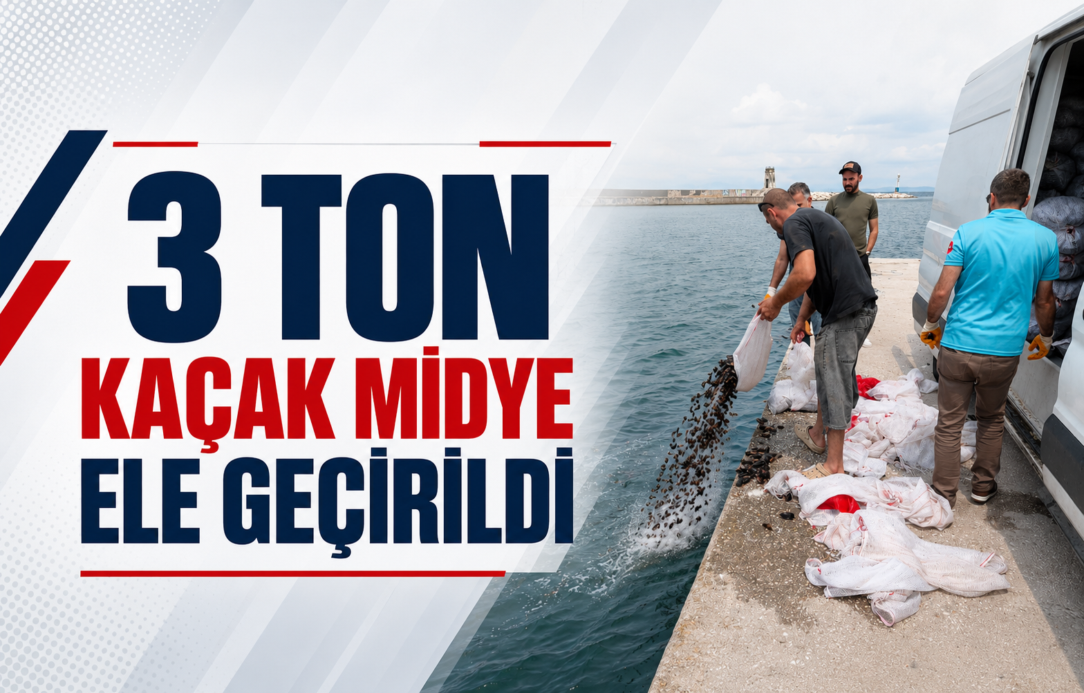 3 Ton Kaçak Midye Ele Geçirildi
