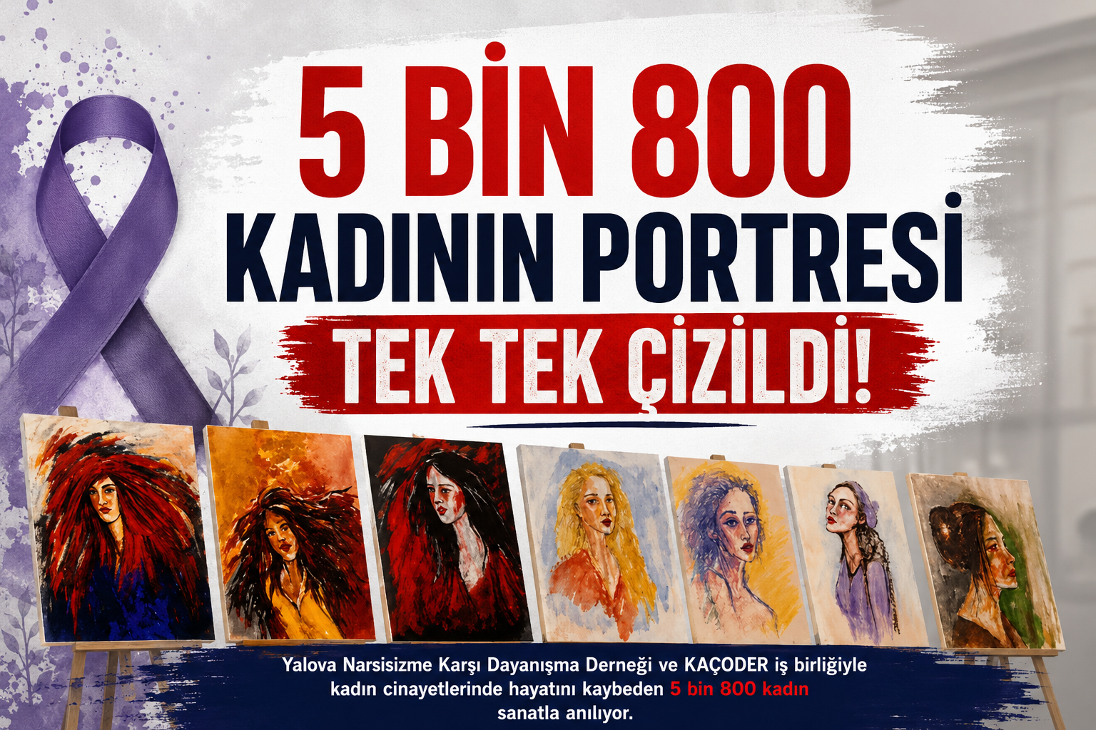 Yalova'da Tüyler Ürperten 'Yüzleşme': 5 Bin 800 Kadının Portresi Tek Tek Çizildi!