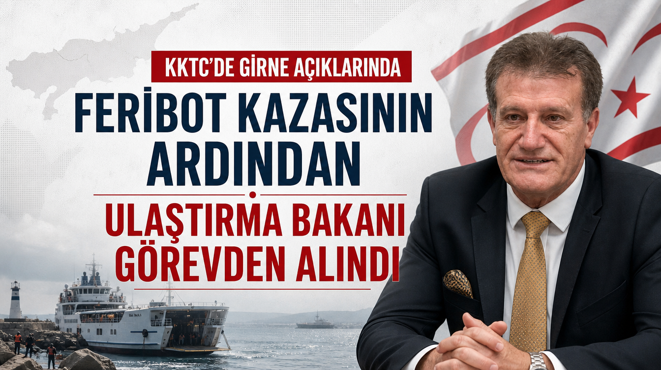 Kuzey Kıbrıs Türk Cumhuriyeti'nde Girne açıklarında feribot kazasının ardından Ulaştırma Bakanı görevden alındı