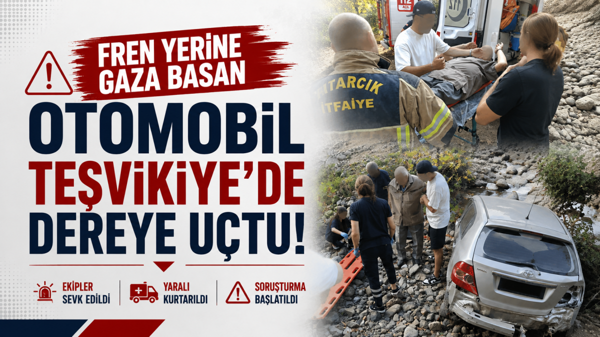 Fren Yerine Gaza Basan Otomobil Teşvikiye'de Dereye Uçtu!