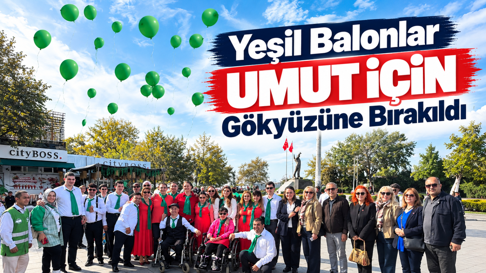 Yeşil Balonlar Umut İçin Gökyüzüne Bırakıldı