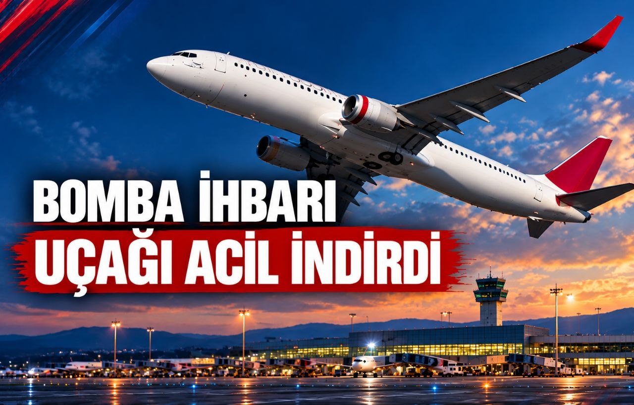 BOMBA İHBARI UÇAĞI ACİL İNDİRDİ