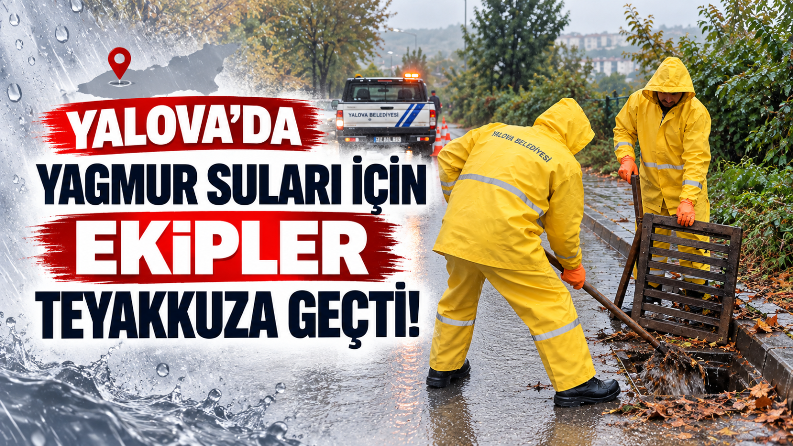 Yalova’da Yağmur Suları İçin Ekipler Teyakkuza Geçti!