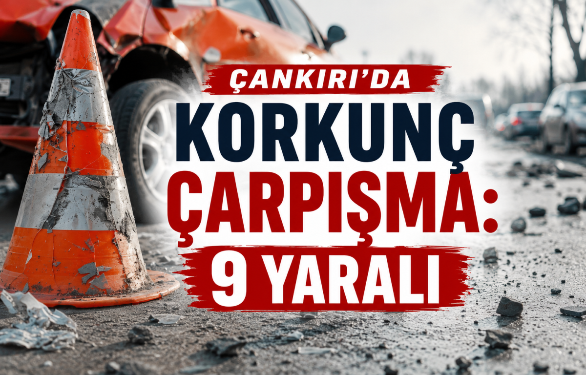 Çankırı'da Korkunç Çarpışma: Araçlar Birbirine Girdi, 9 Kişi Hastanelik Oldu
