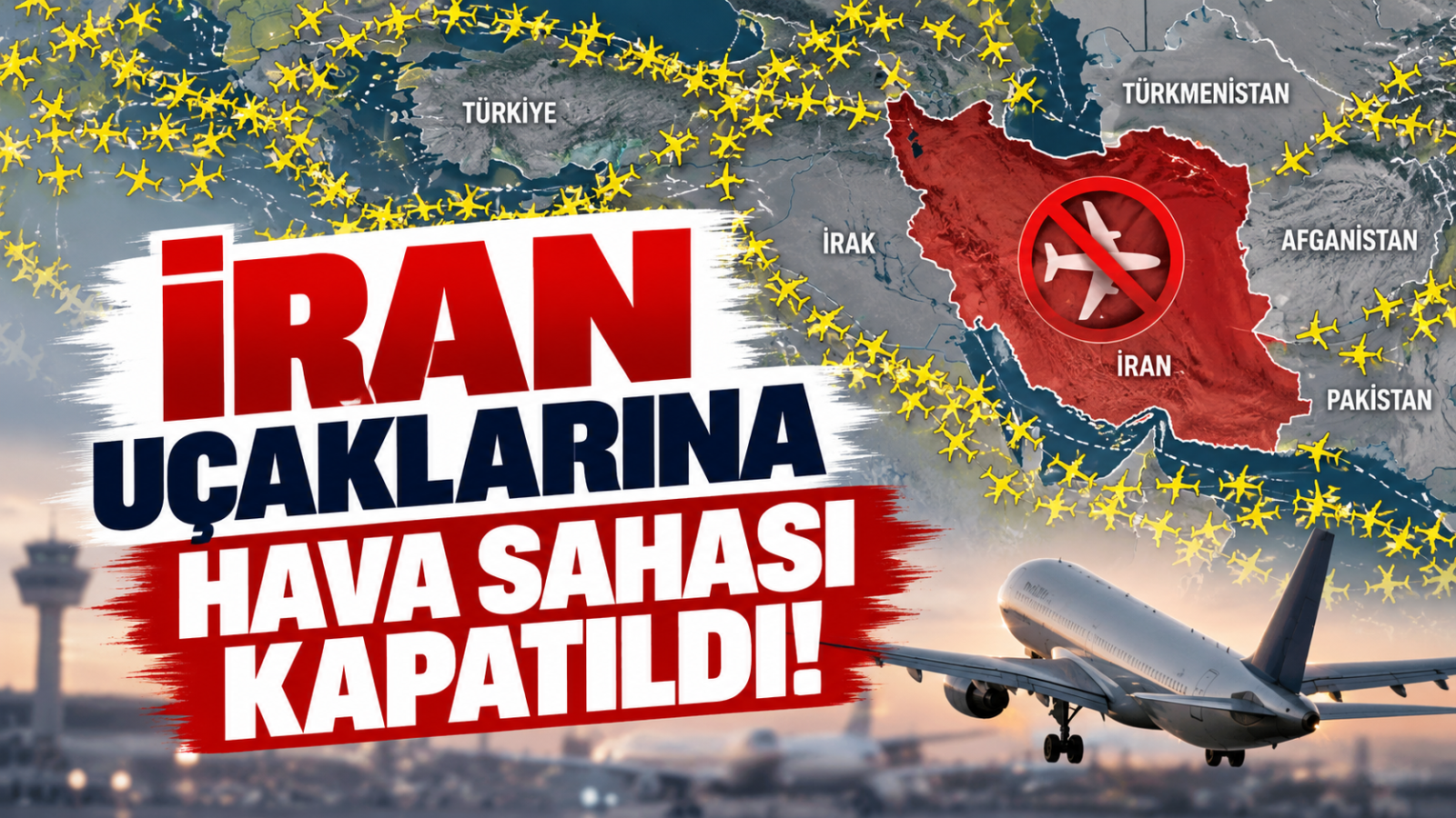 İran Uçaklarına Hava Sahası Kapatıldı!