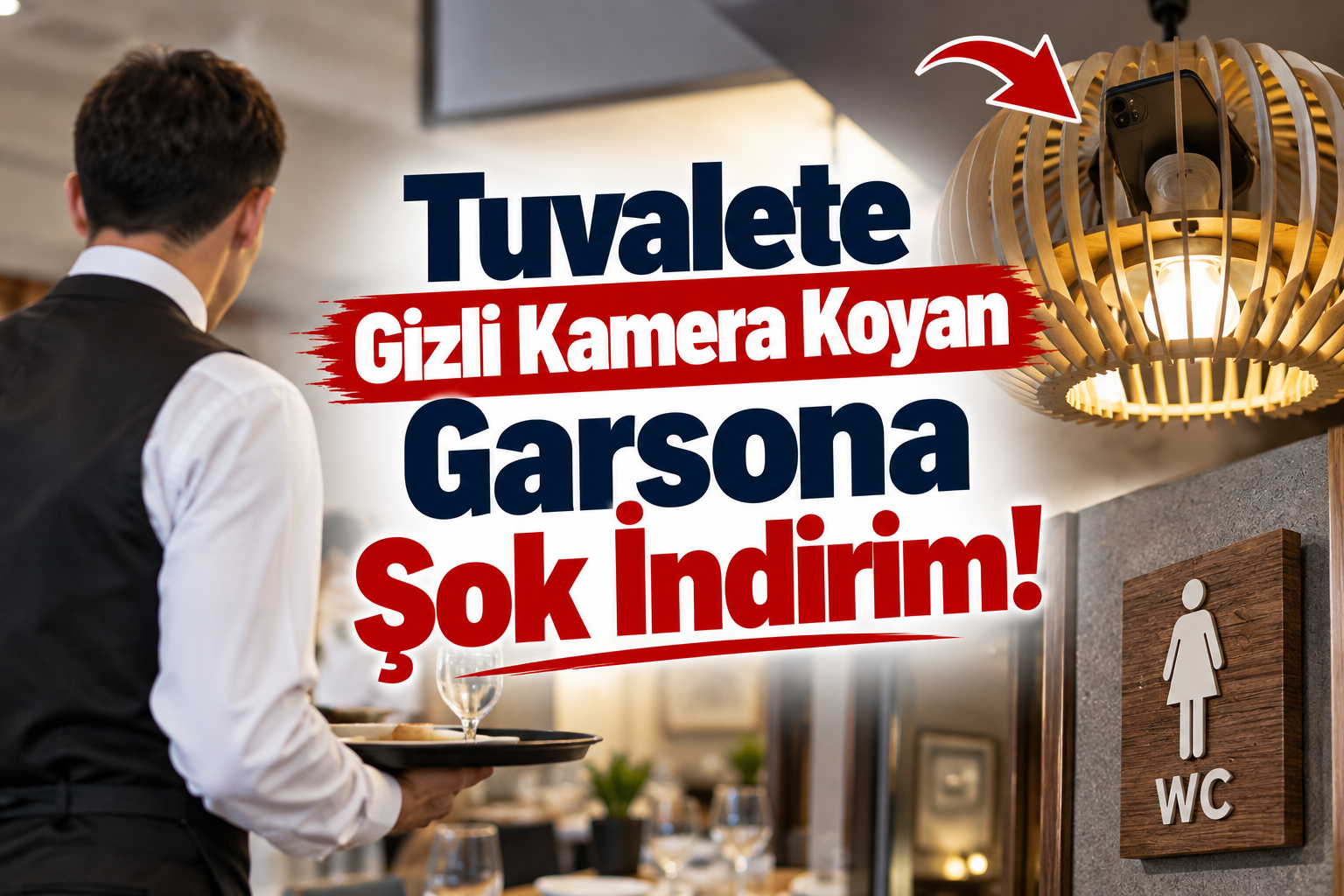 Tuvalete Gizli Kamera Koyan Garsona Şok İndirim!
